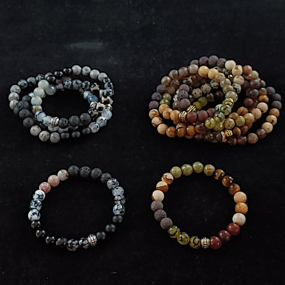 Multicolored Lava Bracelets