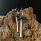 Lava and Silver Bar Earrings