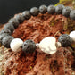 Lava Rock Howlite Heart Bracelet with 2 Howlite Stones