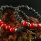 Volcano Fire Bracelet - Handmade Lava Bracelet with Dyed Turquoise Red Gemstone Beads - Handmade in Iceland