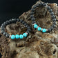 Lagoon Bracelet - Handmade Lava Bracelet with Dyed Turquoise Blue Gemstone Beads - Handmade in Iceland