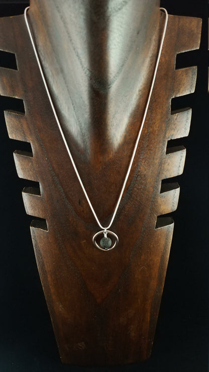 Circle Necklace with Lava Rock