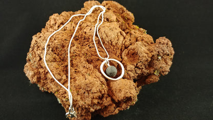 Circle Necklace with Lava Rock