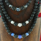 Grand Lava Necklace with Gemstones - 3 Types of Gemstones to select from
