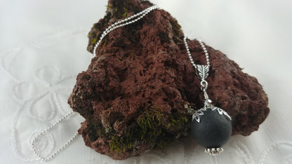 Long Necklace with Lava Stone or Cracked Crystal - 20mm Stones