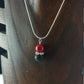 Necklace with 10mm Lava Stone - Crystal Rhinestone - Spacer Bead || 5 Colors to select from