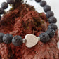 Lava Rock Howlite Heart Bracelet
