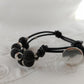 Leather Bracelet with Button Clasp and 8mm Lava Stones