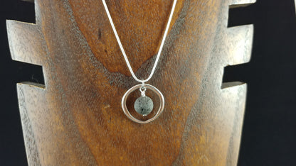 Circle Necklace with Lava Rock