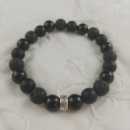 Lava and Onyx Bracelet