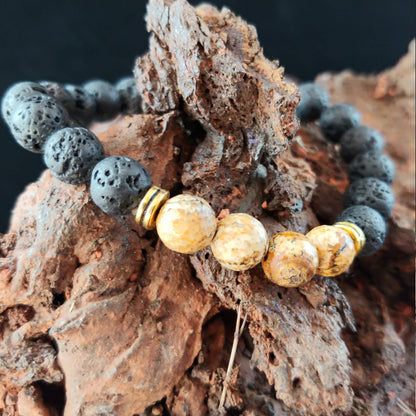 Natural Picture Jasper Lava Bracelet