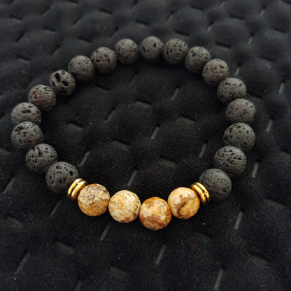 Natural Picture Jasper Lava Bracelet