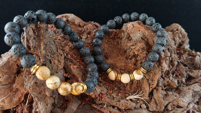 Natural Picture Jasper Lava Bracelet