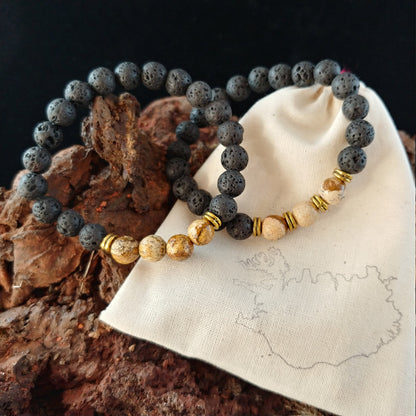 Natural Picture Jasper Lava Bracelet