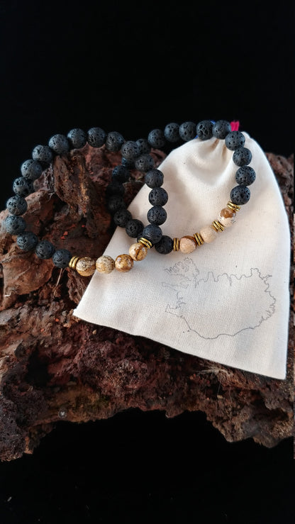 Natural Picture Jasper Lava Bracelet