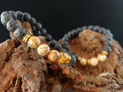 Natural Picture Jasper Lava Bracelet