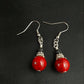 Volcano Red Lava Earrings with 4mm Lava