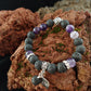 Lava and Amethyst Gemstone Bracelet - Larger 10mm Beads - Iceland Jewelry
