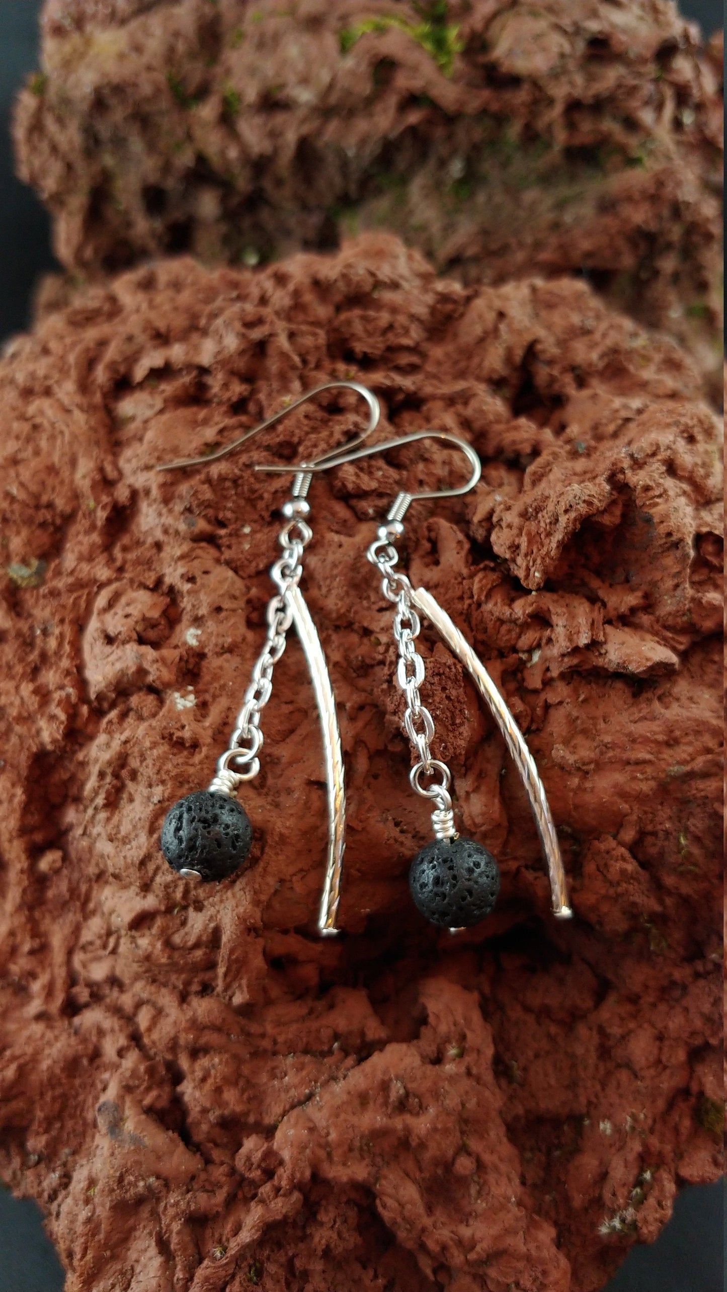 Chain Lava Earrings - Powerful Chain Earrings Handmade in Iceland