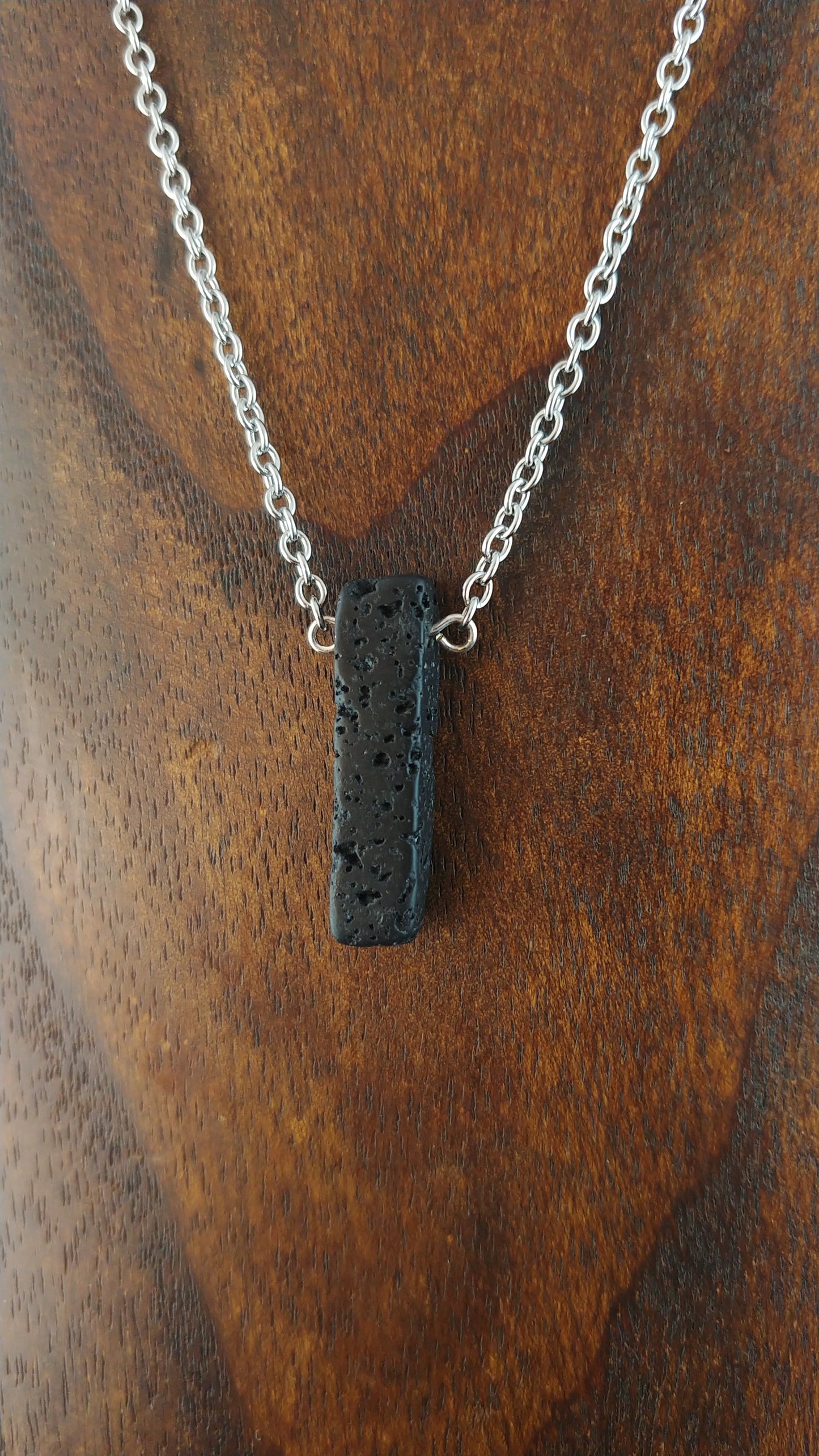 Lava Rock Necklace with Lava Bar Pendant