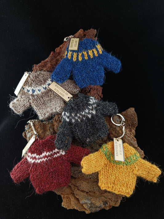 Lopapeysa - Icelandic Wool Sweater keychains - Icelandic handknitted lopapeysa from Icelandic sheep's wool.