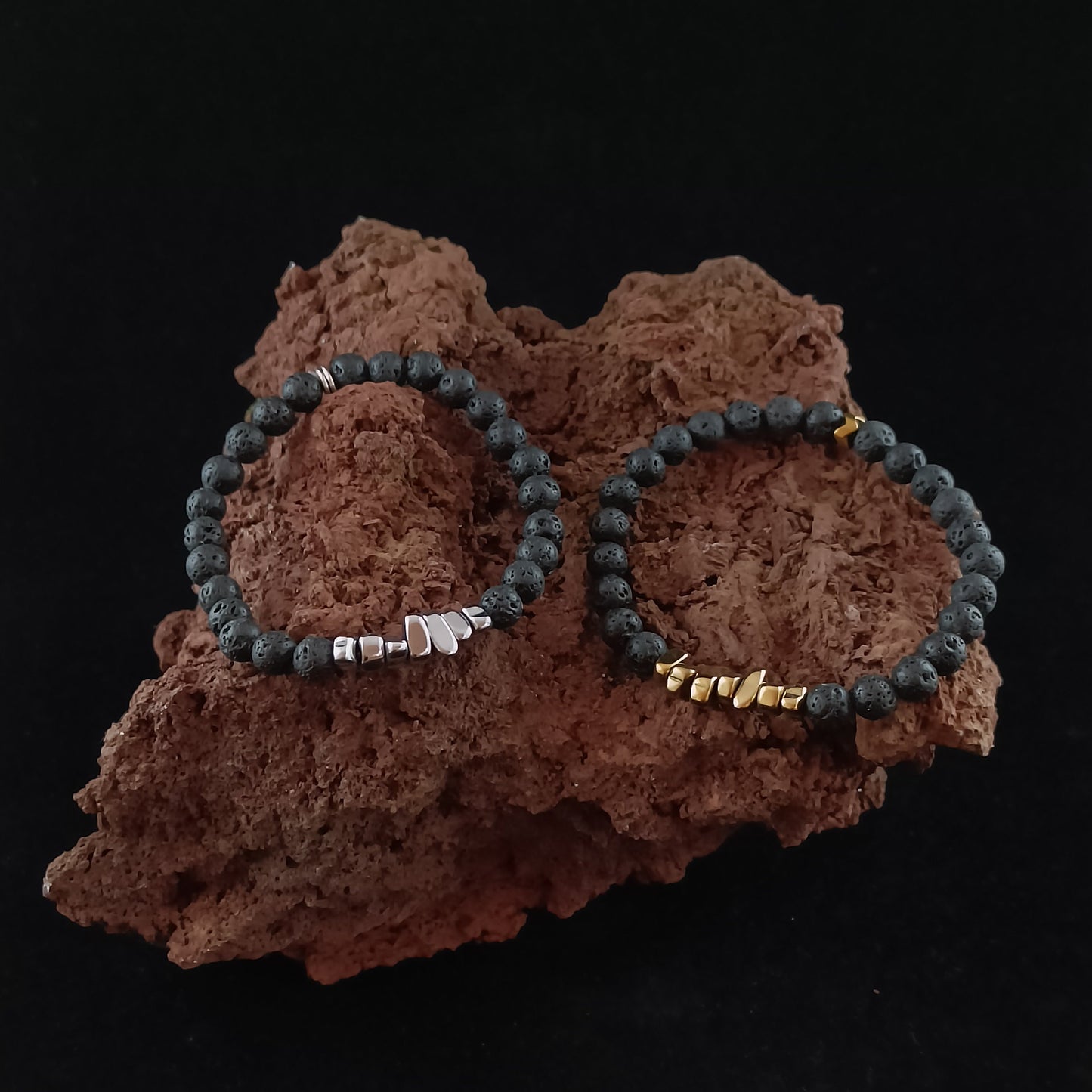Gold - Silver - Shards Lava Bracelets