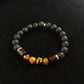 Tigers Eye Lava Bracelet with Large Wood Spacers