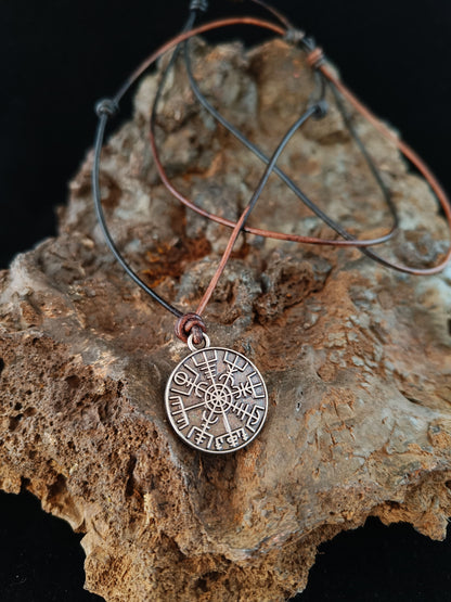 Vegvísir Leather Cord Necklace