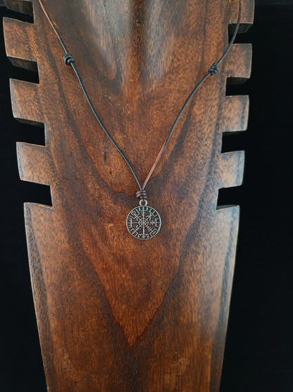 Vegvísir Leather Cord Necklace